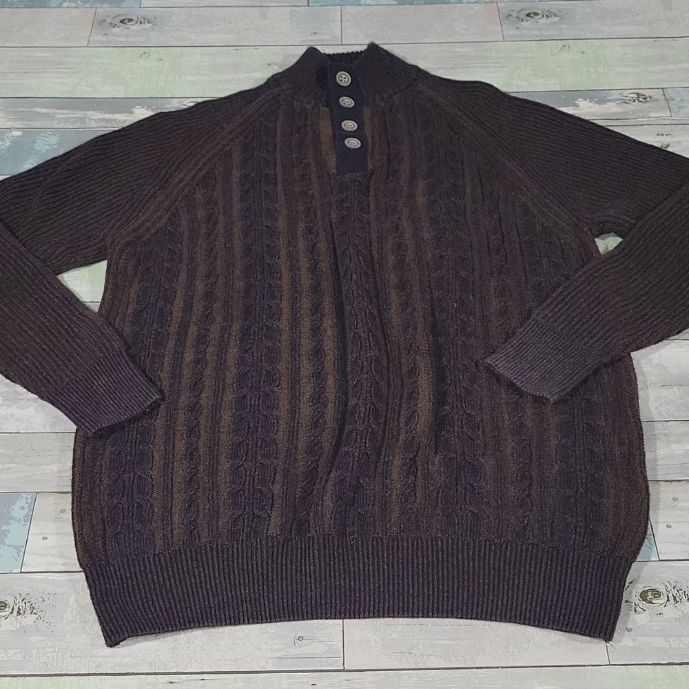 F/X Fusion Sweater Brown & Navy sz Large
